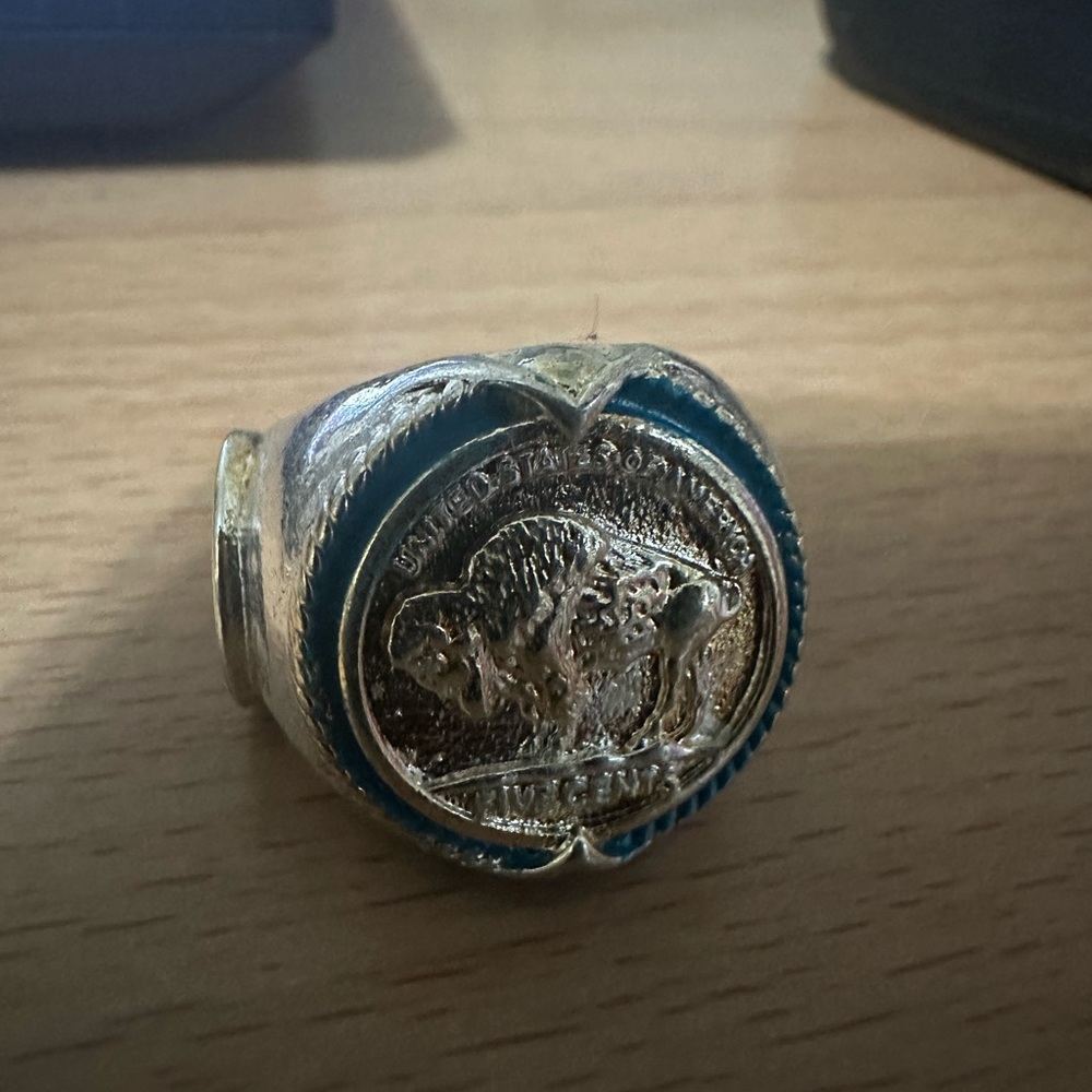 Men's Gold and Silver Plated Bison Buffalo Ring